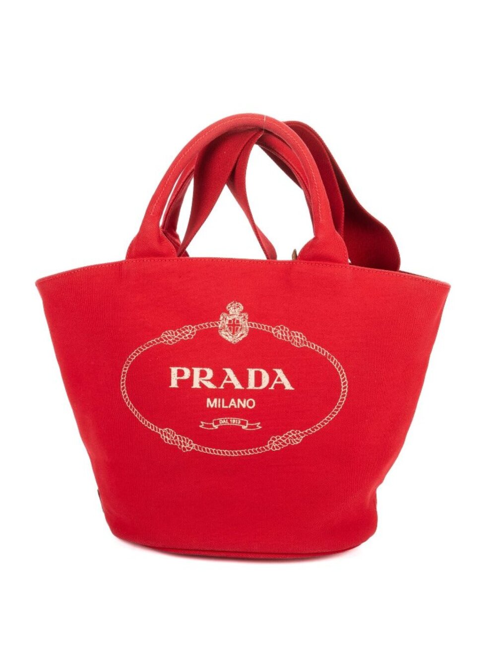 Prada Cabas Tote Red Floral Canvas
